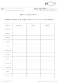Adjectives, verbs and nouns (3)