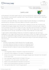 Reading comprehension - Earth's orbit