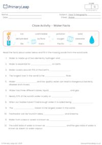 Cloze Activity - Water Facts