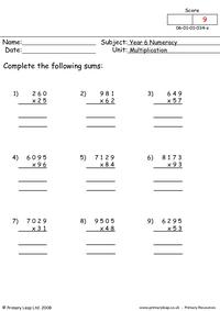 Multiplication sums