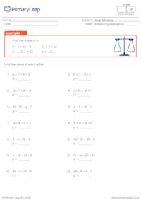 Balancing equations - Addition and subtraction