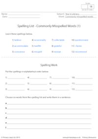 Spellings - Commonly Misspelled Words 1