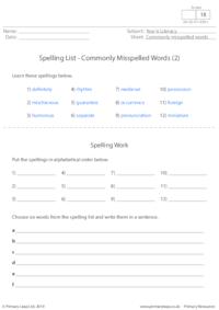 Spellings - Commonly Misspelled Words 2