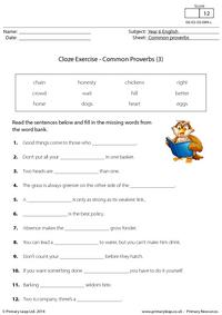 Cloze Exercise - Common Proverbs (3)