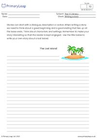 Writing a story - The lost island
