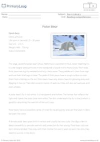 Reading comprehension - Polar bear