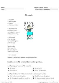 Comprehension - My Lunch