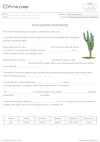 Cactus plant cloze activity