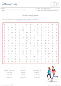 Exercise word search