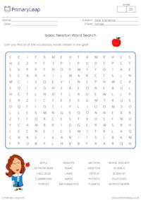 Sir Isaac Newton word search