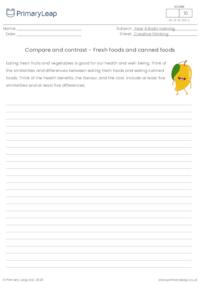 Compare and contrast - Fresh foods and canned foods