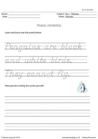 Penguin handwriting