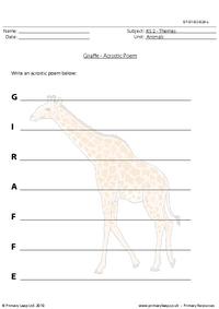 Giraffe acrostic poem