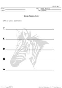 Zebra acrostic poem
