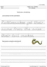 Rattlesnake handwriting