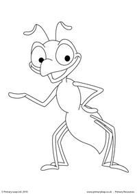 Ant colouring page
