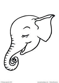 Elephant colouring page 2