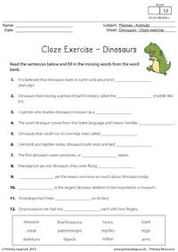 Cloze Exercise - Dinosaurs