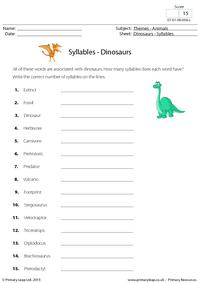 Dinosaurs - How many syllables?