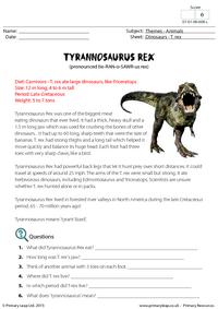 Fact Sheet - Tyrannosaurus Rex