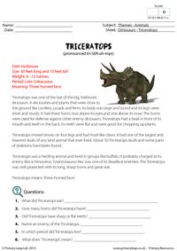 Fact Sheet - Triceratops