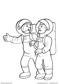 Astronaut colouring page 2