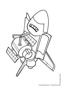 Spaceship colouring page