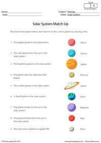 Solar System - Match Up