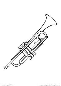 Trumpet colouring page