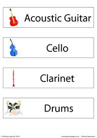 Instrument vocabulary card 1