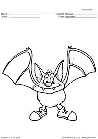 Halloween colouring picture - bat