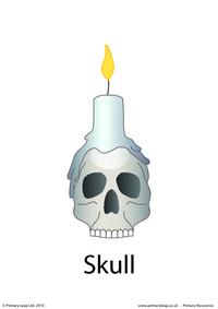Halloween flashcard - skull
