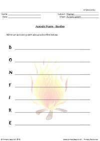 Acrostic poem - bonfire