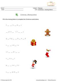 Missing letters - Christmas activity