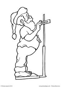 Colouring picture - Santa on the scales