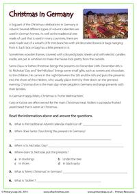 Reading comprehension - Christmas in Germany