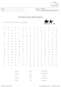 Christmas Story Word Search