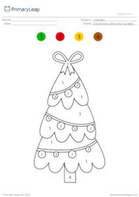 Colour by number - Christmas tree