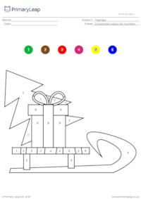 Colour by number - Christmas sleigh