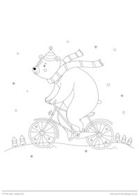 Christmas colouring page - Polar bear