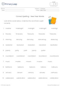 Correct spelling - New year vocabulary