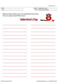 Valentine's Day - How many words?