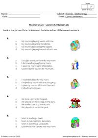 Mother's Day - Correct sentences