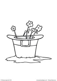 Colouring page - Hat full of flowers