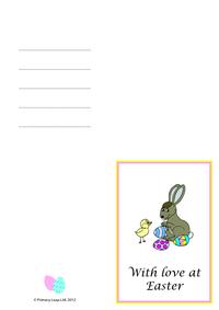 Greeting card - Easter bunny and chick