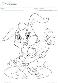 Colouring Page - Easter Bunny with Carrot