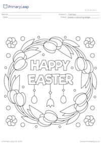 Colouring Page - Easter Wreath