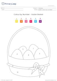 Colour By Number - Easter Basket (easy)