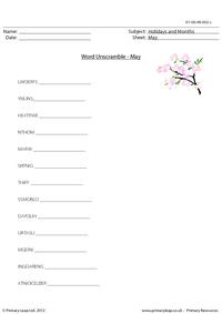 Word unscramble - May