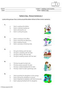 Father's day - Picture sentences 1